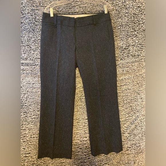 Loft Womens Marisa Plaid Low Rise Flare Flat Front Dress Trousers  6 Bleu - Picture 2 of 9